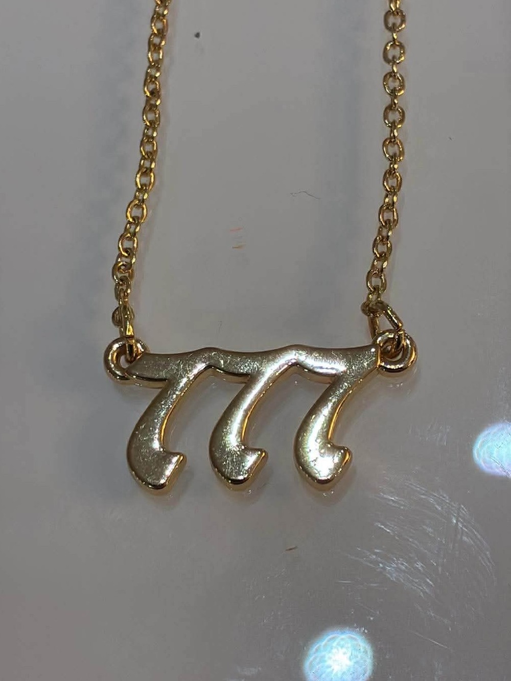 777 gold tone necklace - Picture 4 of 7